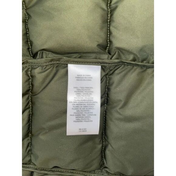 LRL Ralph Lauren Womens Puffer Jacket Army Green Fleece Collar M - Picture 3 of 4